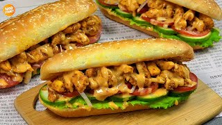 New Chicken SUBWAY Sandwich RecipeRamzan Recipe 2024 New Recipe 2024 Ramzan special recipes 2024 [upl. by Nyrhtac]