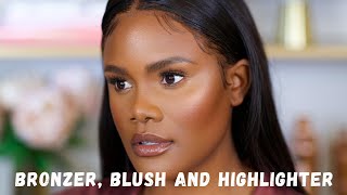 BRONZER BLUSH AND HIGHLIGHTER TUTORIAL for Beginners  Ale Jay [upl. by Alyehc]