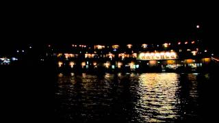 Paddle Steamboat NATCHEZ passing by at night  New Orleans [upl. by Nirrad109]