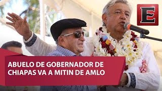 Abuelo de Manuel Velasco se une a mitin de AMLO [upl. by Ayek287]