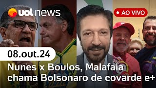 Boulos x Nunes Malafaia critica Bolsonaro apoio de Lula no 2º turno Kassab ao vivo e  UOL News [upl. by Airdnekal]