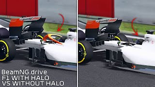 FORMULA 1 CAR WITH HALO VS WITHOUT HALO  BeamNGdrive  Fr17 [upl. by Laden727]