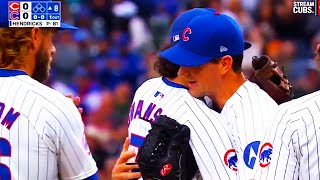 Kyle Hendricks gets standing ovation in what couldbe last home start at Wrigley Field  Reds vs Cubs [upl. by Ecnarual524]