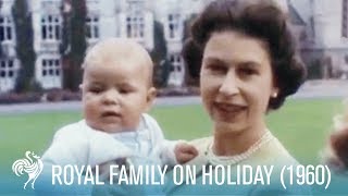 Royal Family On Holiday Balmoral Castle 1960  British Pathé [upl. by Ainesey]