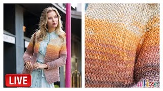 Alize Angora Gold Batik ile Zırh Örgü  Knit Purl Armor Stitch [upl. by Ellertal]