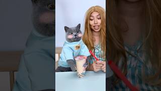 Which Bubble Tea Drinker Are You😜 Normal VS Psychopath VS Rich funnycat catmemes trending [upl. by Kippy]