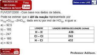 ENTALPIA DE LIGAÇÃOEXERCÍCIO 11 [upl. by Dayle261]