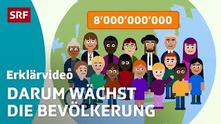 Bevölkerungswachstum der Welt – einfach erklärt  Kindervideos  SRF Kids [upl. by Nylaehs]