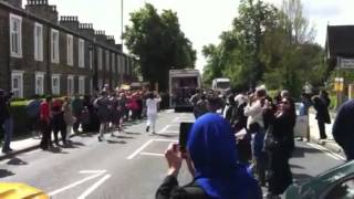 Olympic Torch through Halifax Road Dewsbury 25th June 201 [upl. by Ennaid244]