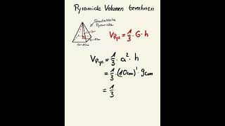 Volumen Pyramide berechnen mathetipps volumenpyramide volumenberechnen schule geometrie [upl. by Leirad]