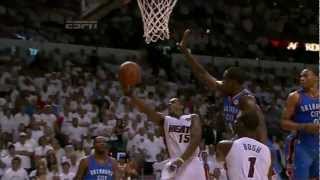 Last 4 shots made Chris Bosh Lebron James Dwyane Wade Mario Chalmers kill OKC GM4 NBA FINALS [upl. by Melone]