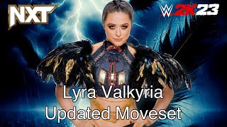 WWE 2K23  Lyra Valkyria Updated Moveset  Base Superstar Settings [upl. by Kehoe371]