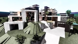 Bloxburg Mansion Hillside Modern House EXTERIOR  Collaboration w daniellerys [upl. by Yerot]