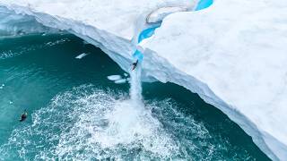 Kayaking down the ICE WALL extreme Arctic waterfall [upl. by Rellim526]