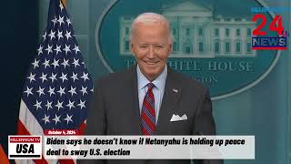 Biden Questions Netanyahus Motives Is Israels Leader Playing US Politics Biden full speech2024 [upl. by Alim]