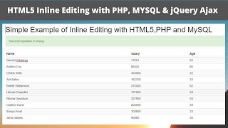 Inline Editing using HTML 5 PHP and MySQL  Inline Editing Using Ajax and jQuery [upl. by Fey]