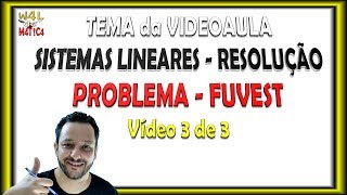 SISTEMAS LINEARES 3e3i  Resolução  Fuvest  Problema de Montagem do Sistema  Vídeo 3 de 3 [upl. by Han]