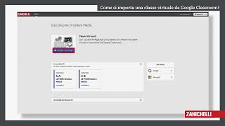 myZanichelli  Come si importa una classe virtuale da Google Classroom [upl. by Noizneb652]