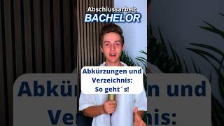 Abkürzungsverzeichnis Bachelorthesis student studium bachelorarbeit [upl. by Haletta136]