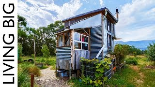 Incredible Salvaged OffGrid Tiny House On Permaculture Farm [upl. by Houlberg764]