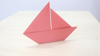 How to Make a Paper Sailboat Easy  Origami Sailboat [upl. by Nah]