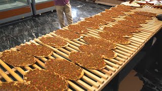 Turkish Lahmacun The Most Popular Food In Turkey  How Its Made  Turkish Street Foods lahmacun [upl. by Soalokcin352]