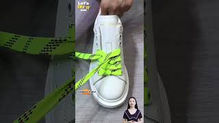 Instruction to sneaker laces tying Trendy shoelaces shoelaces shorts [upl. by Dlonyar856]