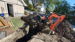 DIY Sewer and Water Main Replacement Add sewer and water line to garage [upl. by Austin451]