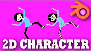 How to make 2d character for animation in blender 281 [upl. by Annahael725]