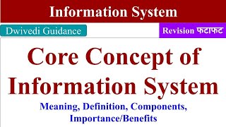 Information system Core Concept of information system Meaning Component Information Management [upl. by Eoz650]