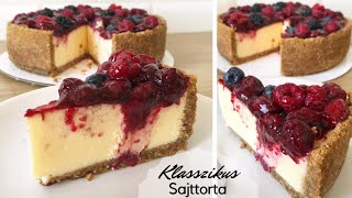 Klasszikus Sajttorta 🍓🧀  BebePiskóta [upl. by Nagorb465]