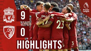 HIGHLIGHTS Liverpool 90 Bournemouth  Recordbreaking NINE goals at Anfield [upl. by Noevad]