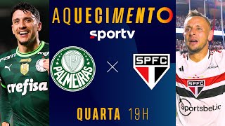 PALMEIRAS X SÃO PAULO  AQUECIMENTO  AO VIVO COM IMAGENS  BRASILEIRÃO 2023  live  sportv [upl. by Lednahc576]