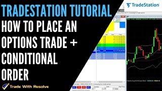 Tradestation Tutorial How to Place an Options TradeConditional Order [upl. by Reinal]