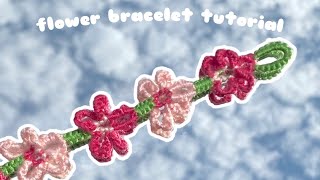 bransoletka przyjaźni w kwiatki  Bransoletka z muliny wzór kwiatków  flower bracelet [upl. by Swain]