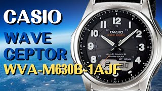 CASIO 電波ソーラー腕時計 WAVE CEPTOR WVAM630B1AJF クロスバンド 超軽量モデル [upl. by Nnalorac]