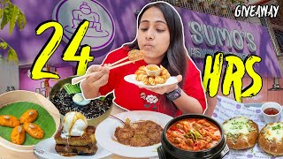 I ate at My Own Restaurant “THE SUMOs” for 24 Hours  GRAND GIVEAWAY🎁 [upl. by Lubeck]