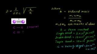 Calculation of Vibrational Frequency  Hookes Law 2 [upl. by Devondra15]