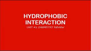 AP Biology Hydrophobic Interaction [upl. by Mario537]