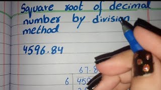 Find Square Root of Following Decimal by Division Method 459684 Square Root of 459684 √459684 [upl. by Lustick110]