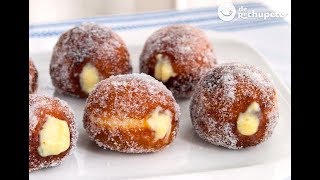 Cómo hacer donas donuts o berlinas rellenas de crema [upl. by Legnaros]