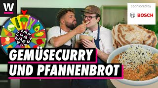 Gemüsecurry mit Brokkoli und Pfannenbrot Rezept  Gemüseroulette mit Nico und Noah Bachofen [upl. by Hermann45]