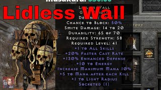 D2R Unique Items  Lidless Wall Grim Shield [upl. by Aicilana822]