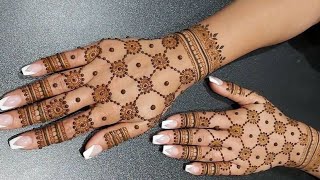 Easy Mehndi Design For Eid special 2022  Grid Mehndi Design  Tasannas Mehndi [upl. by Kcirdneked]