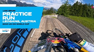 GoPro Loic Bruni Getting in the Practice Laps in Leogang  Austria  24 UCI Downhill MTB World cup [upl. by Aixela184]