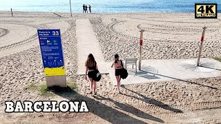 Barcelona Spain  BARCELONA BEACH Walking Tour 2024 4K 60ftps [upl. by Josepha312]