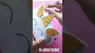 cute crafts  glitter paper unicorn pouch 👝🦄 v easy to make it ♥️ [upl. by Aytak]