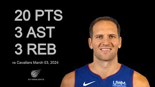 Bojan Bogdanovic 20 pts 3 ast 3 reb vs Cavaliers  March 03 2024 [upl. by Agretha]