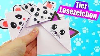 DIY TierLesezeichen basteln  Katze Panda Dalmatiner  super niedlich für Kinder [upl. by Yazbak]