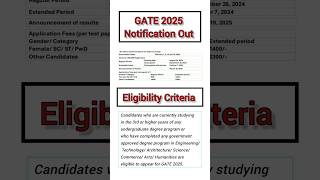 Gate 2025 Exam DateRegistrationResult date Out GATE 2025 Eligibility CriteriaRegistration Fee [upl. by Kareem]